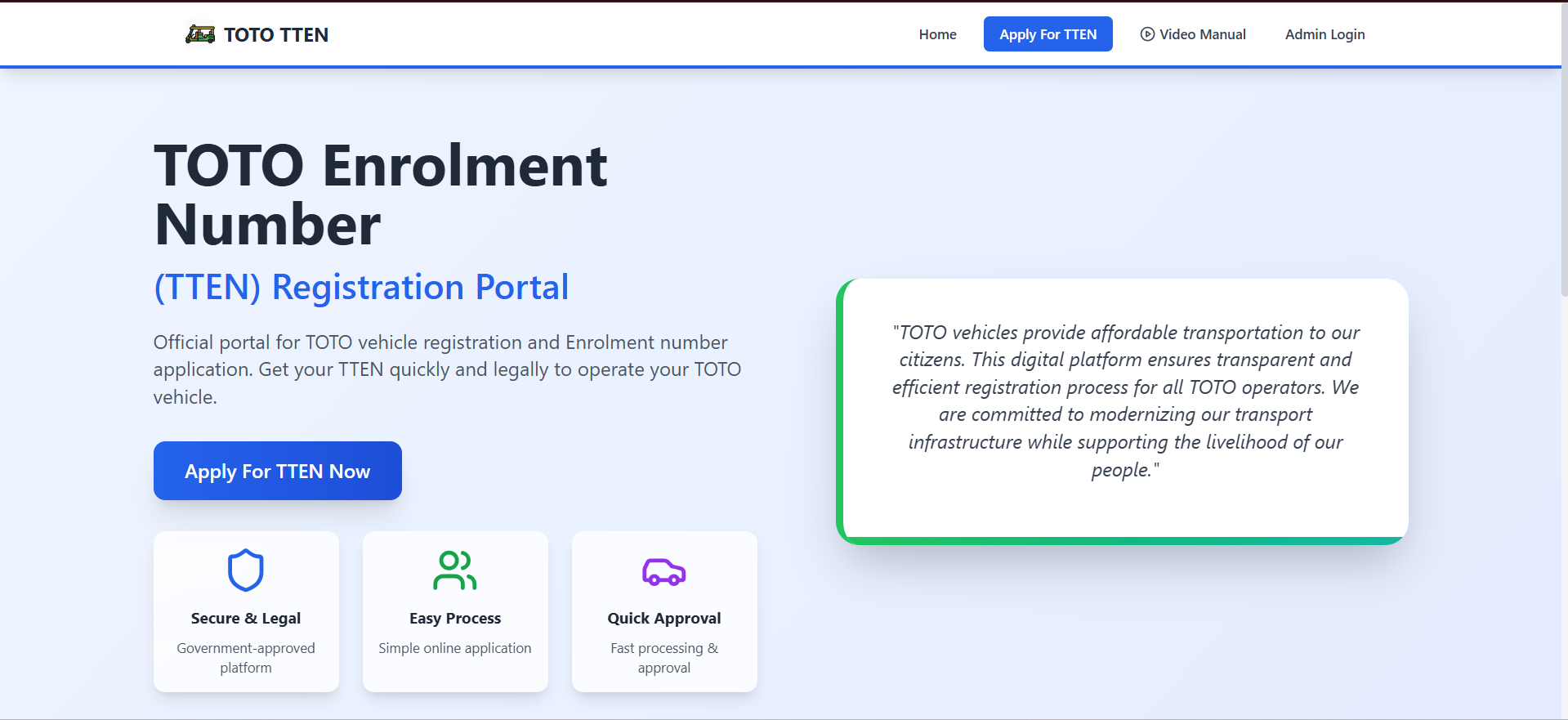 TOTO Registration Portal